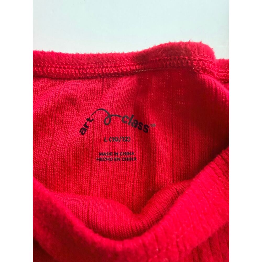 Art Class Girls Red Long Sleeve Square Neck Top – Size L (10/12) - Picture 6 of 7